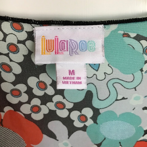 LULAROE Floral Kimono Open Front Cardigan Semi Sheer Coverup Shirley Size Medium - Picture 11 of 16